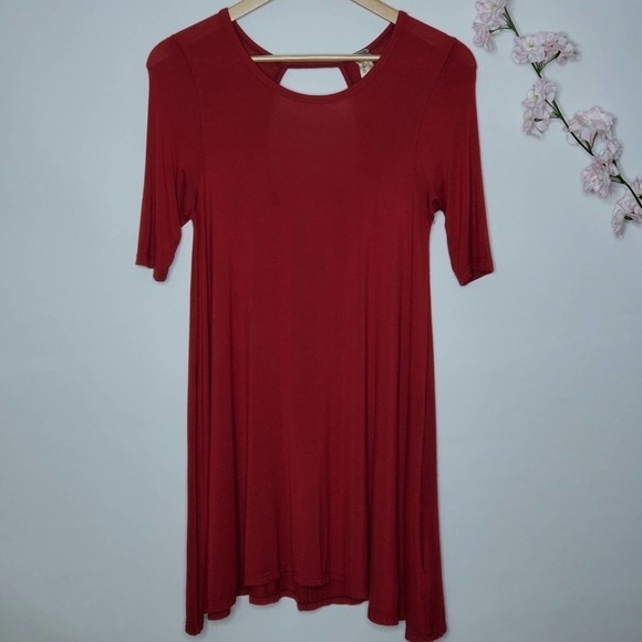 Free People We The Free Jacqueline Key Hole Tunic Red Size S - Picture 12 of 12